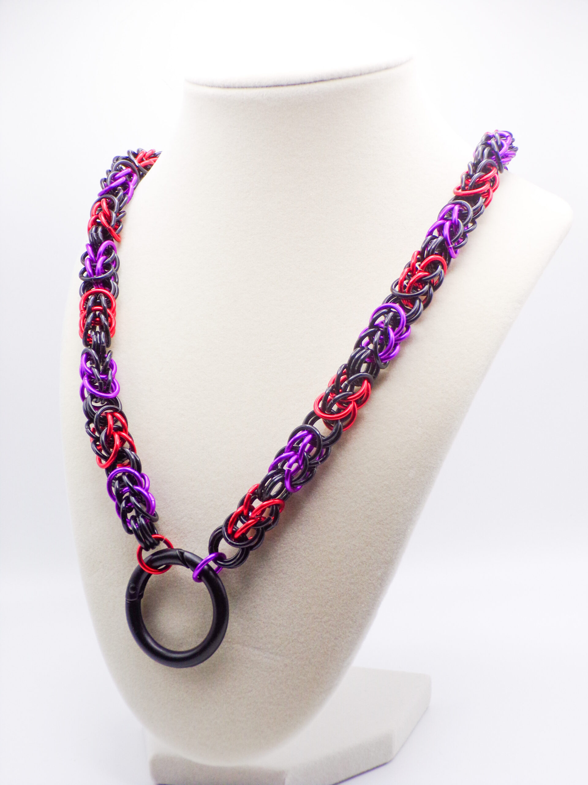 Gothic style blackened chainmail necklace