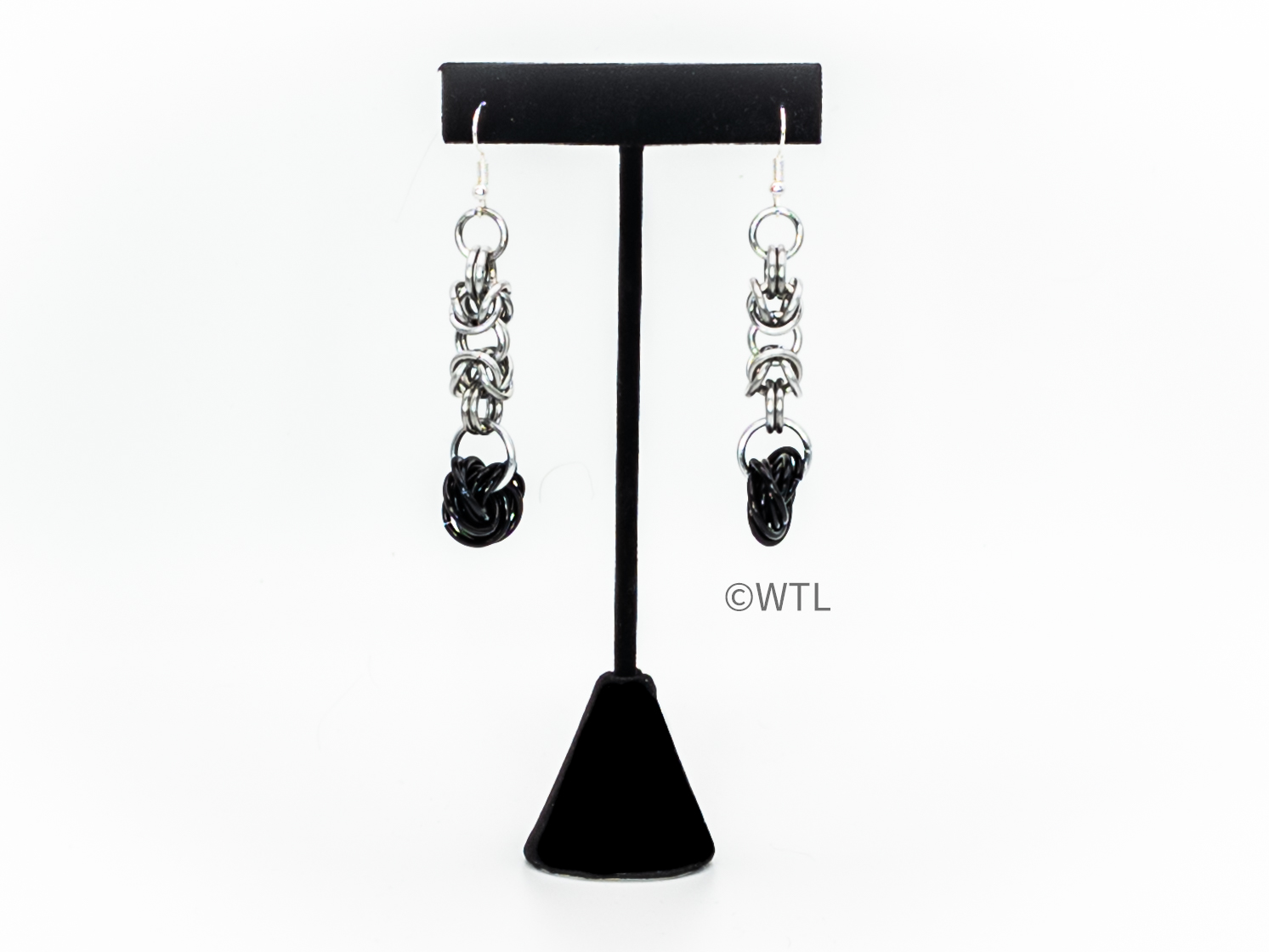 Earrings 2A Gothic style blackened chainmail necklace